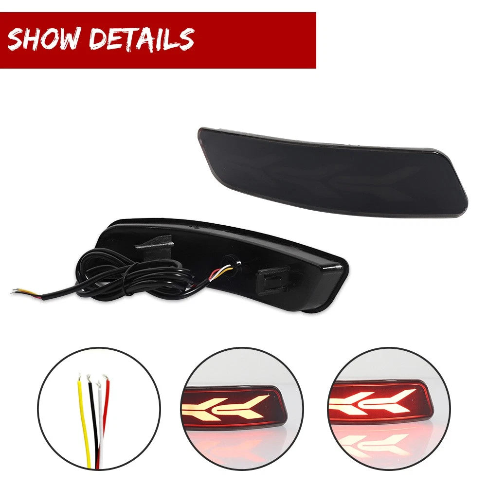 2X Smoke Lens LED Tail Brake Lights for Lexus GS ES (2013–2018)