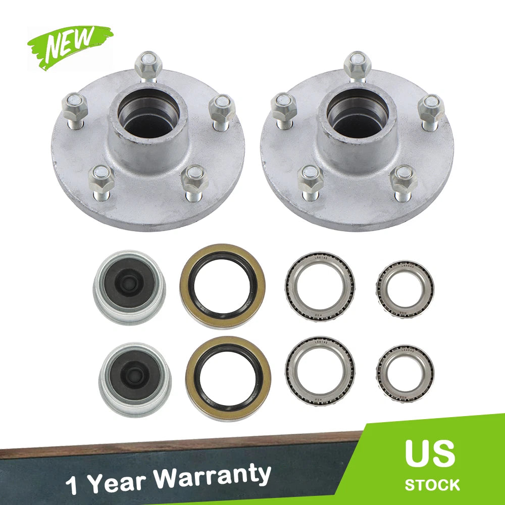 Set of 2 Galvanized Trailer Wheel Hub Assemblies for 3500 lb Trailer (YYYY–YYYY)