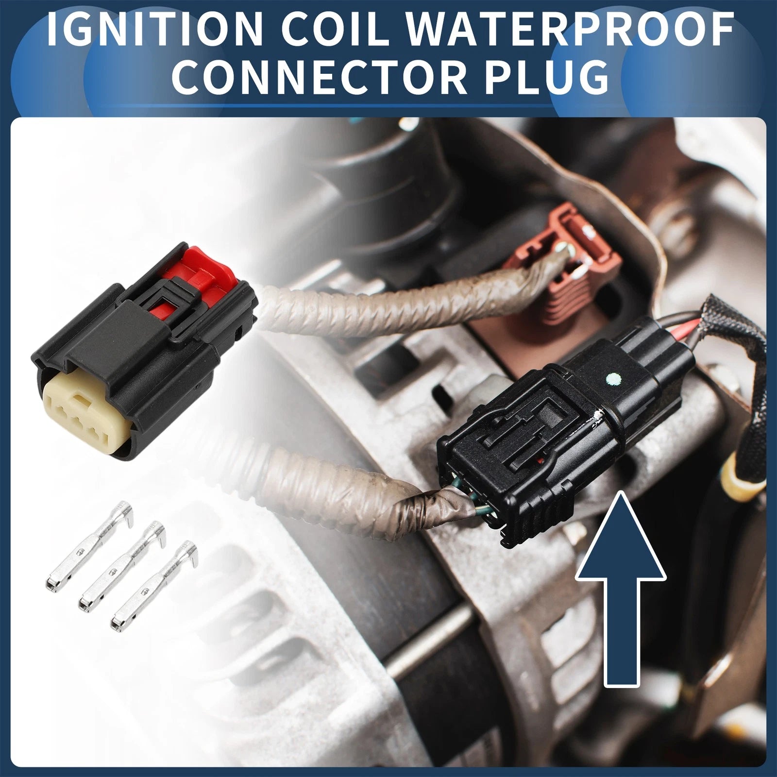 Set of 1 Ignition Coil Waterproof Connector Plug for Ford Mazda 