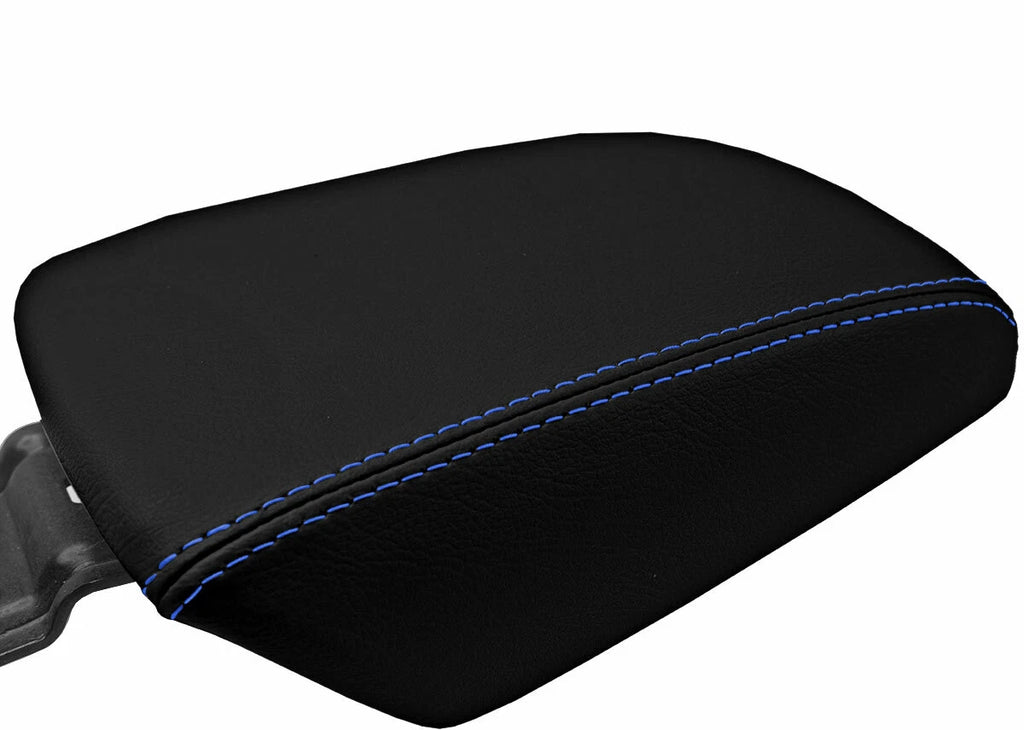 Armrest Cover for Ford Focus (2012–2018) Blue Stitch Leather