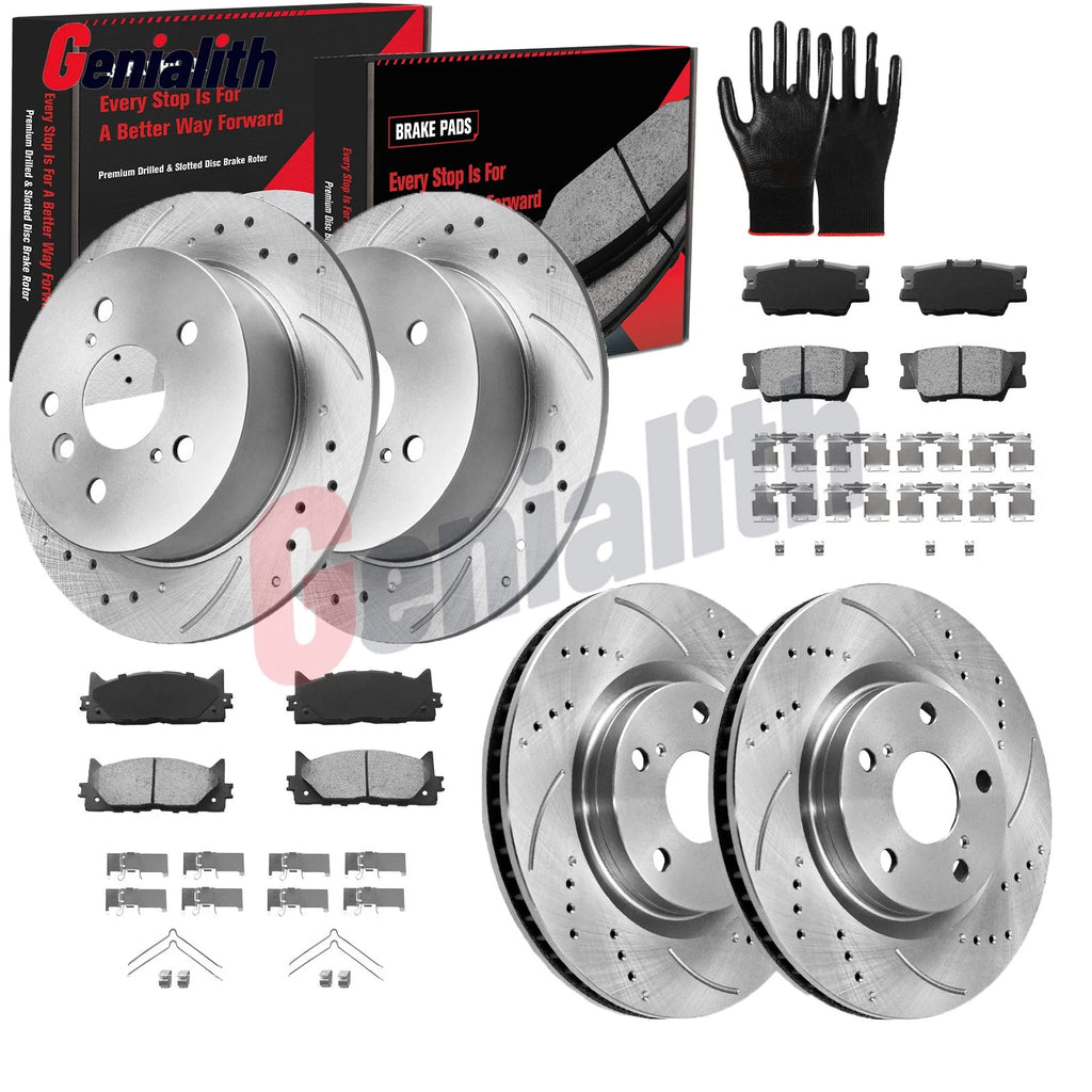 Set of 2 Drilled Rotors & Pads for Toyota Camry Avalon Lexus ES350 (2007–2011)