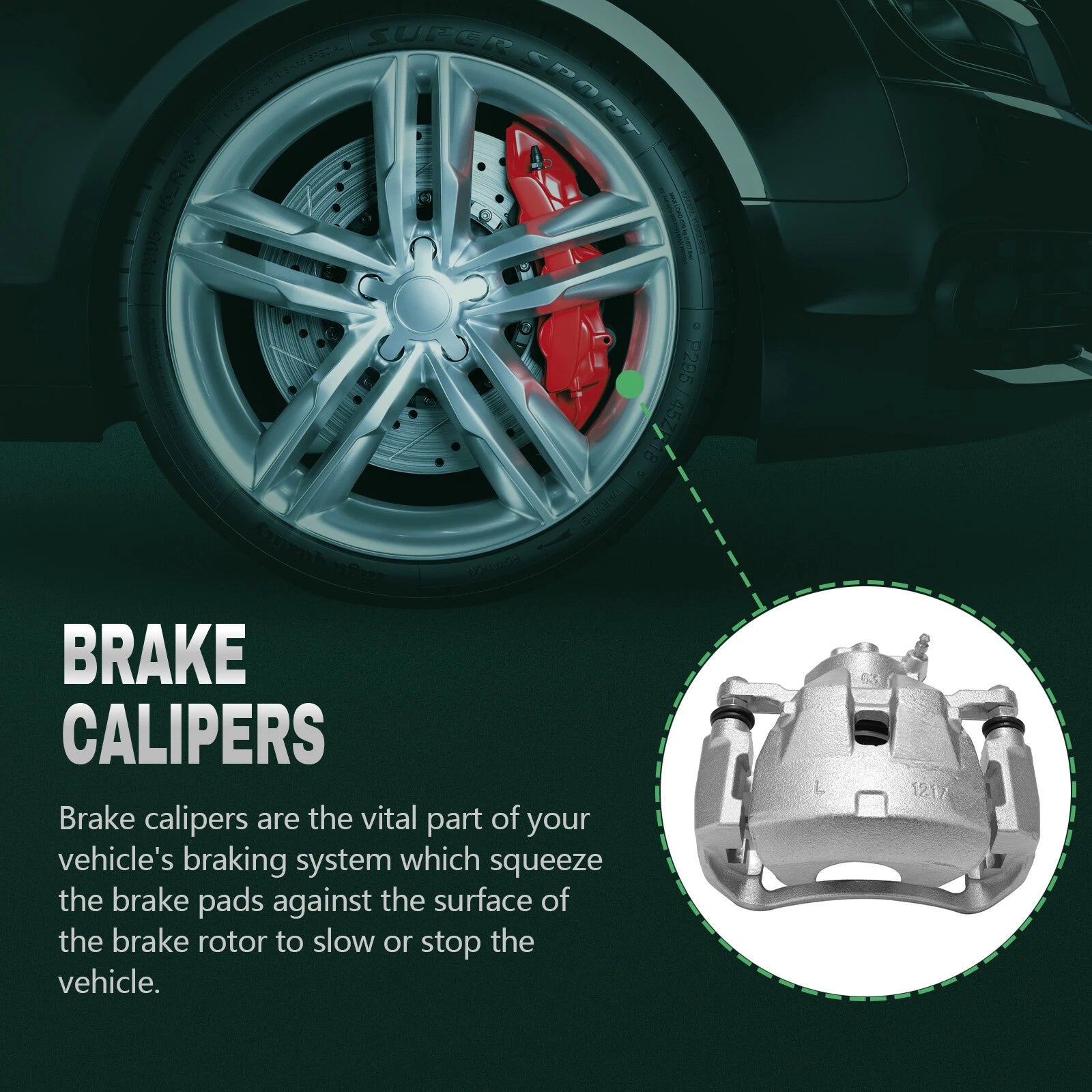 Front Brake Caliper with Bracket for Toyota Avalon, Camry (2008–2018)