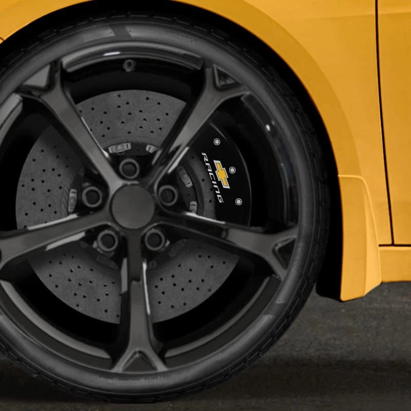 Black Caliper Covers Set of 4 Engraved 'Chevy racing' for 2016-2018 Chevy Volt