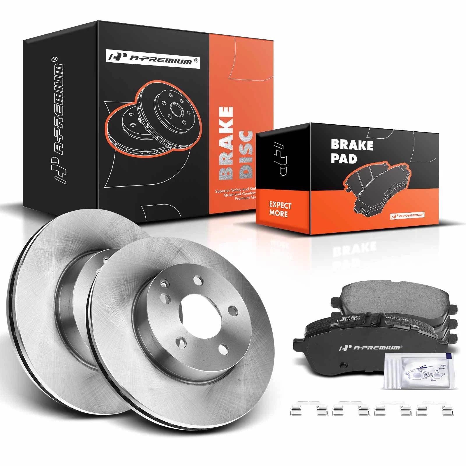 Front Disc Brake Rotors & Ceramic Pads for Mercedes-Benz C250 SLK250 (2012–2015)