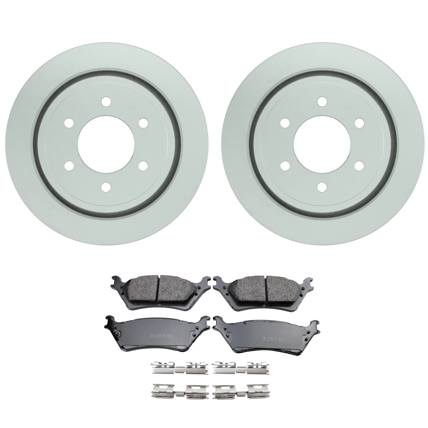Set of 2 Bosch QuietCast Rear Rotors & Akebono ProACT Pads for F-150
