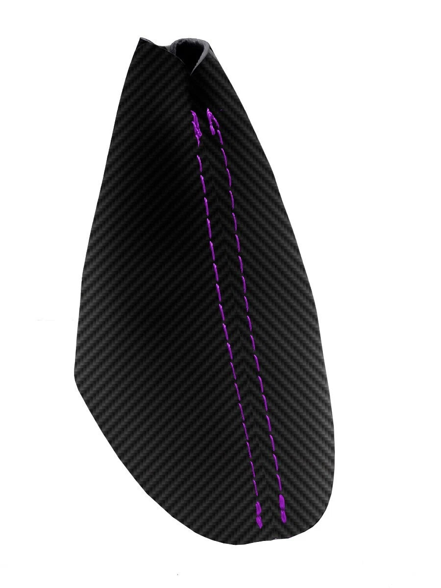 Automatic Shift Boot Cover for Dodge Challenger (2015–2020) Carbon Fiber Purple Stitch
