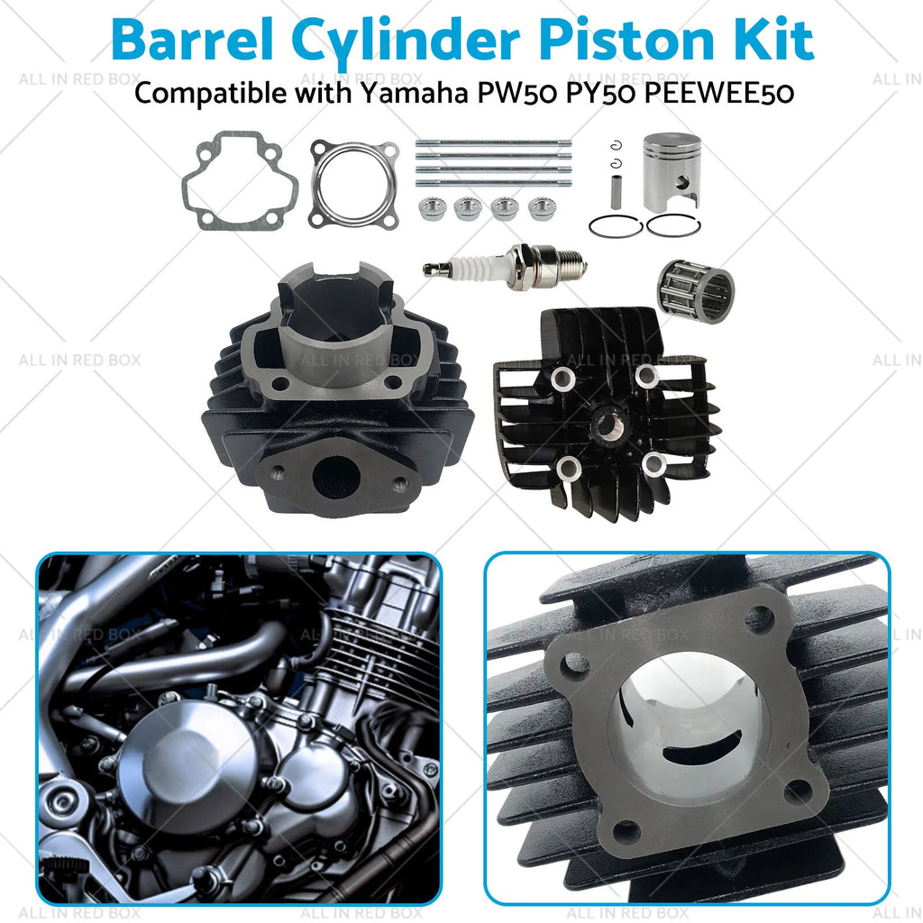 Rebuild Head Bore Barrel Cylinder Piston Kit for Yamaha PW50 (1998–2023)