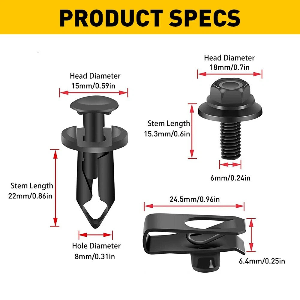 Set of 10 Body Clips for Truck