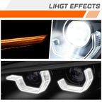 HID Projector Headlights for BMW X5 F15 (2014–2018) w/3D LED Animation Black