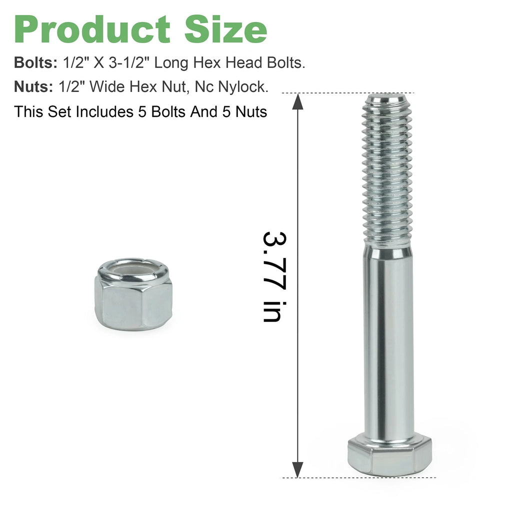Replacement Shear Bolt Kit 5 Grade 5 Bolts & 5 Nuts for Automotive