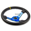 NRG ST-006BL-Y Steering Wheel for Universal Fit (350mm, 3" Deep Dish)