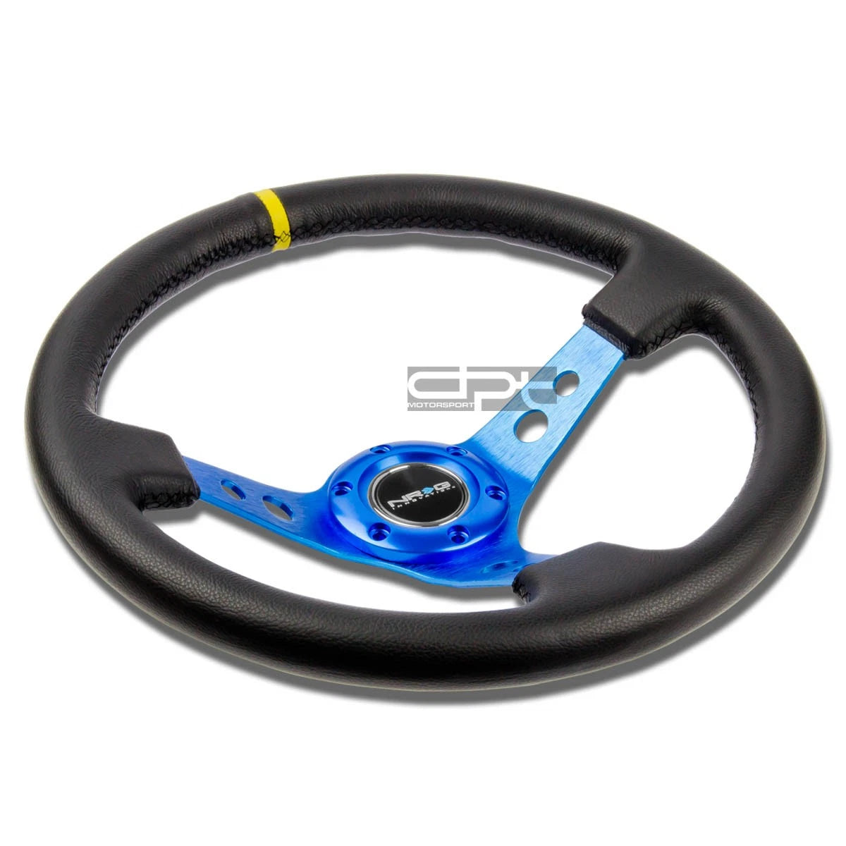 NRG ST-006BL-Y Steering Wheel for Universal Fit (350mm, 3" Deep Dish)