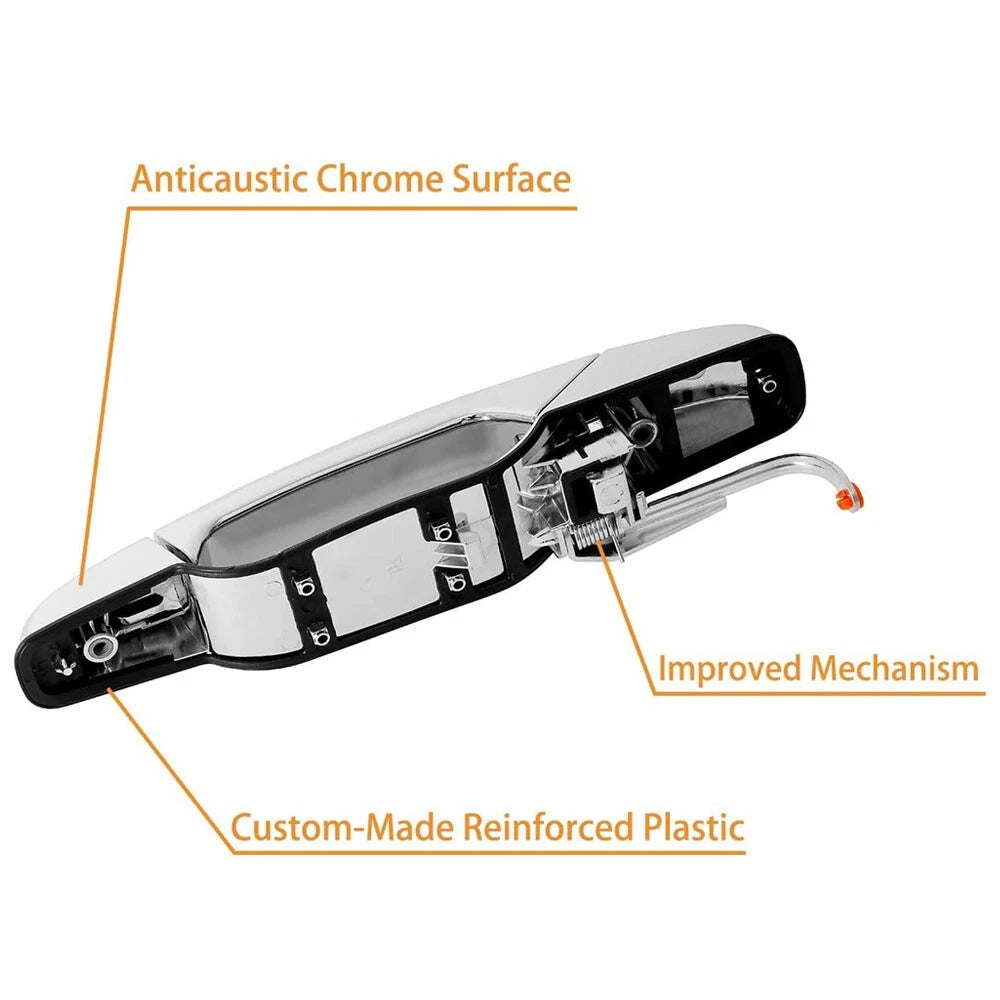 Left Rear Chrome Door Handle for Chevy Silverado 2500 3500 (2007–2014)