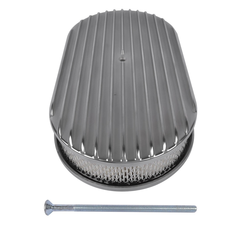 15" Oval Polished Aluminum Air Cleaner Filter for SBC BBC 350