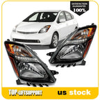 2X Headlight Assembly for Toyota Prius (2006–2009) Black Housing