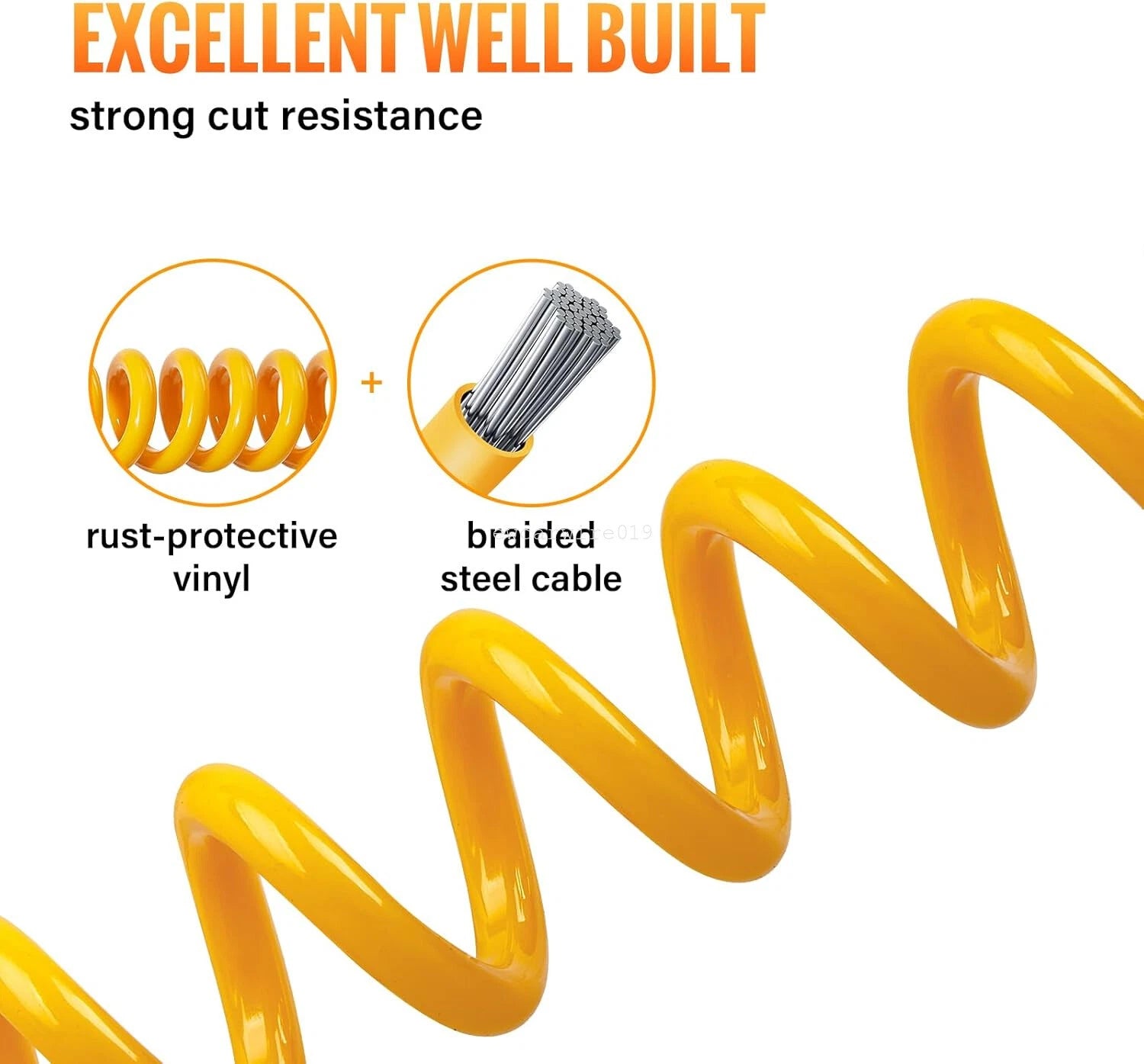 5ft Coiled Breakaway Cable for RV Towing Safety
