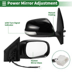 Right Side Door Mirror for Toyota RAV4 (2009–2012) Manual Folding Gloss Black