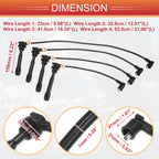 Set of 4 Spark Plug Wire Ignition Coil Cables No. 27501-23A00 for Hyundai Elantra 