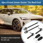 6pcs Front Inner Outer Tie Rod End Link for Pontiac G6 (2005–2010) No. ES800086