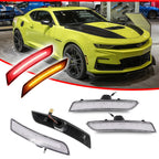 Set of 2 Clear Amber & Red LED Side Marker Lights for Chevrolet Camaro (2016–2023)