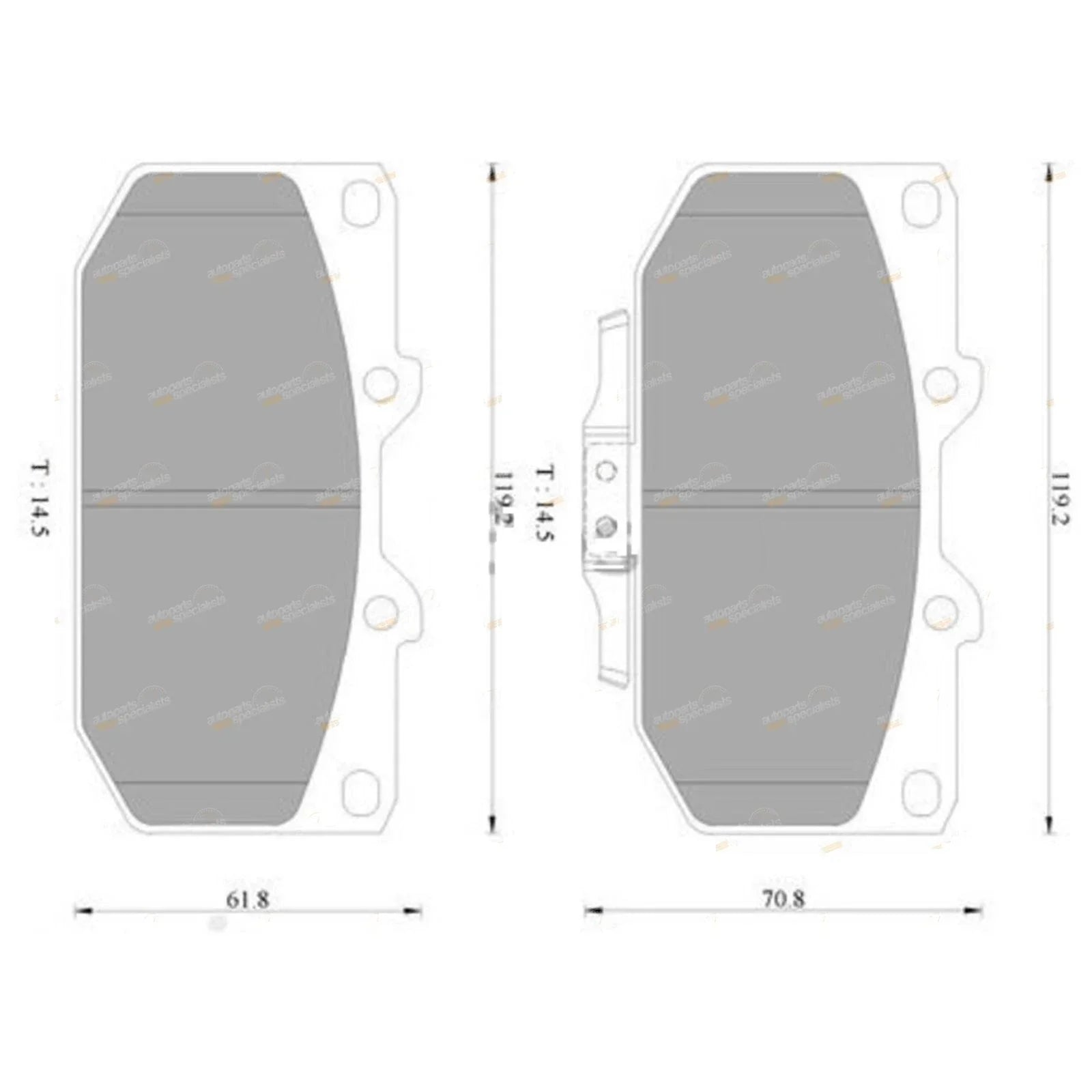Front Disc Brake Pad Set for Subaru Forester SF 2.0L EJ202 EJ205 (2000-2001)