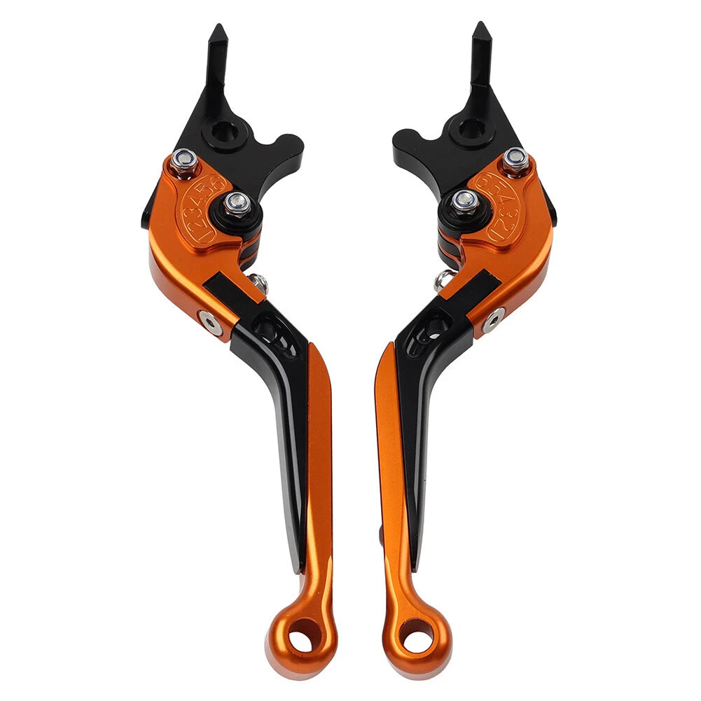 CNC Orange Extendable Brake Clutch Levers for Kawasaki Ninja 125 250 Z125 Z250 (2018–2023)