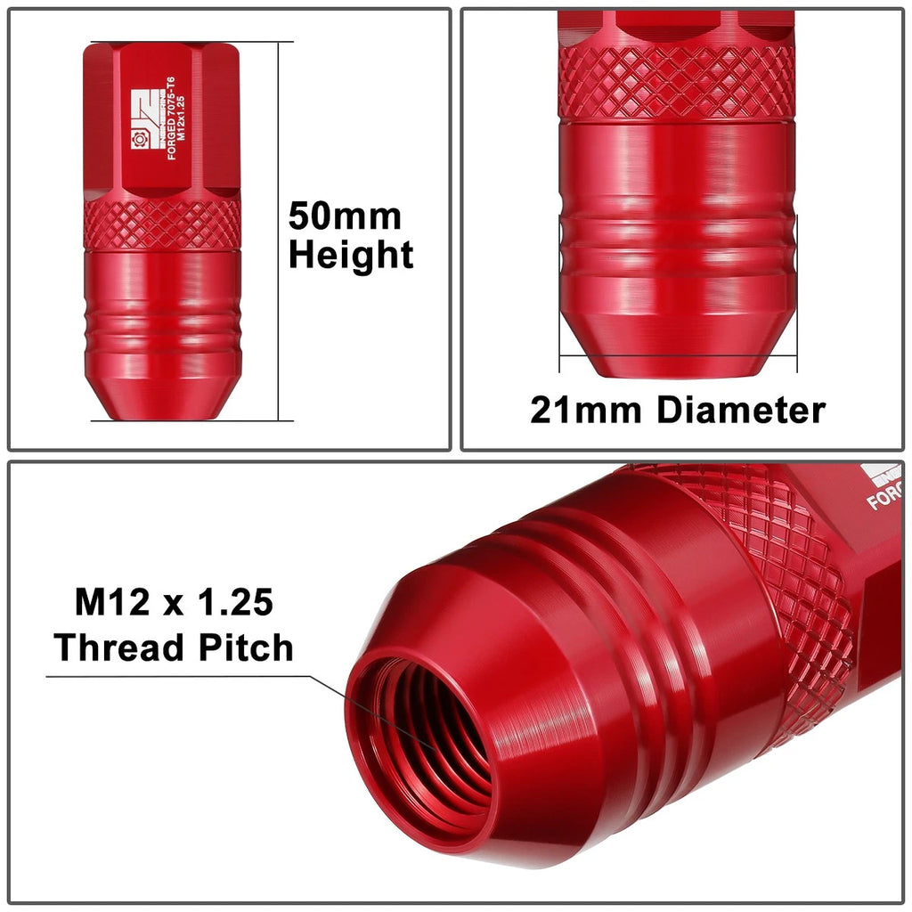 Set of 20 Open End Lug Nuts M12 X1.25 21mm OD for J2 Engineering