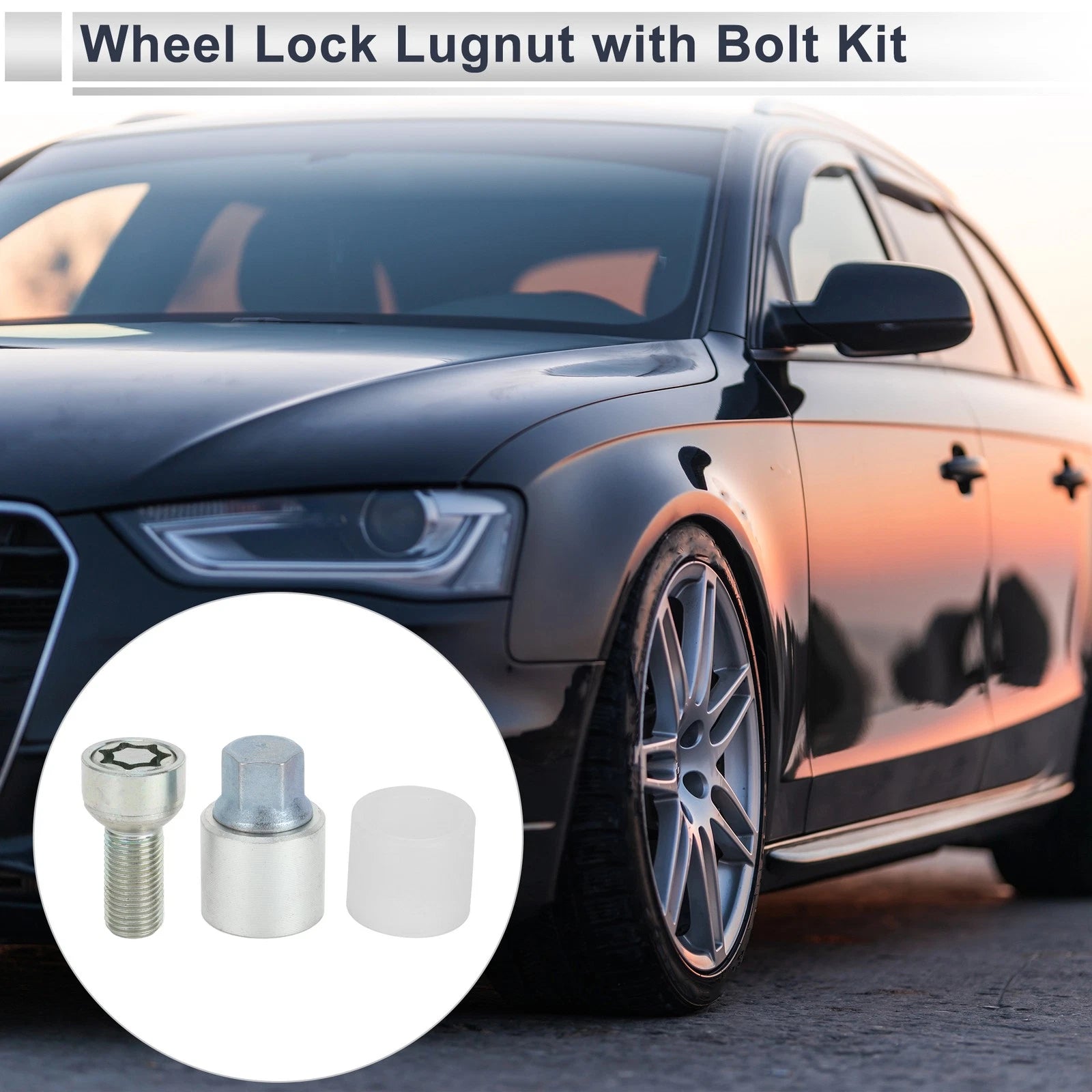 Type X Wheel Lock Lugnut with Bolt Kit Nut Removal Key for Audi A4L A5 (2013–2020)