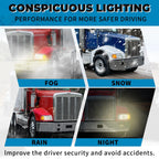 Left Headlight & Corner Light Set with Chrome Bezel for Peterbilt 375 385 (w/Harness & Bulb)
