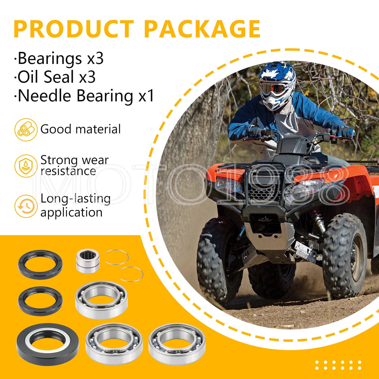 Rear Differential Bearing Seal Kit for Honda Rancher 420 4x4 AT EPS (2014–2024)