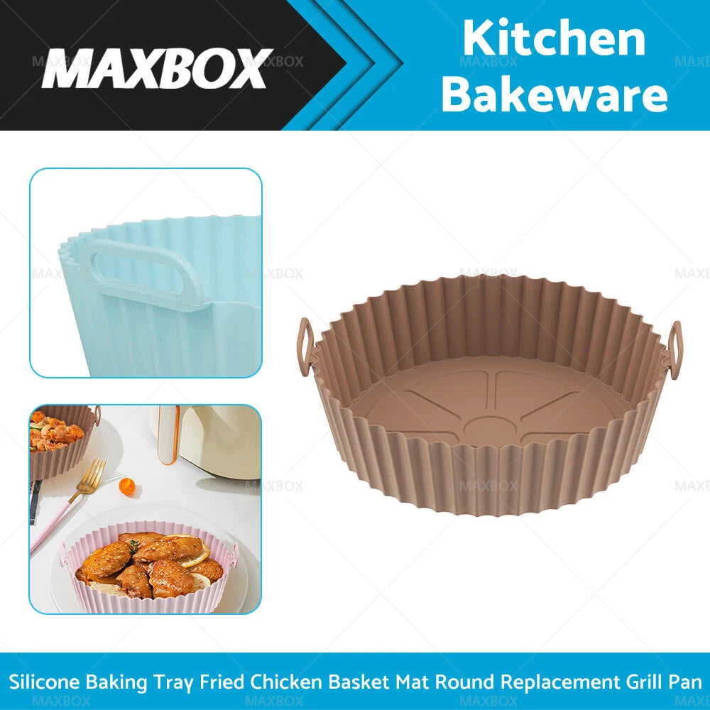Silicone Baking Tray for Air Fryer (Non-Stick, Reusable)