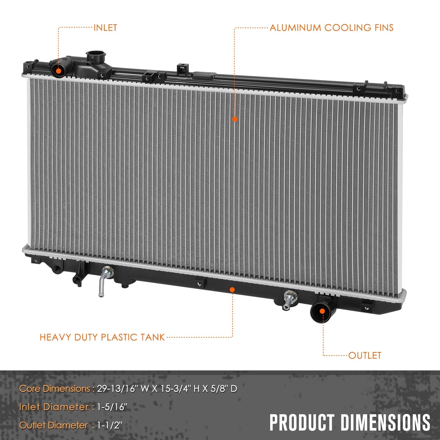 OE Replacement Aluminum Radiator for Lexus GS300/GS400 (1998–2005) DPI-2222