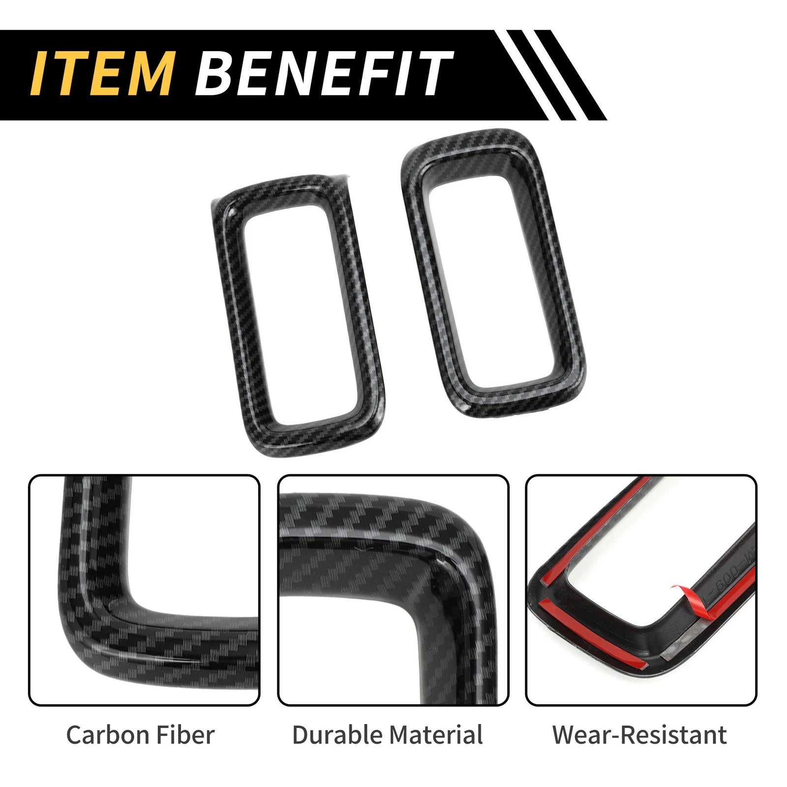 Set of 2 Carbon Fiber Air Vent AC Outlet Cover Trim for Ford Maverick (2022–2024)