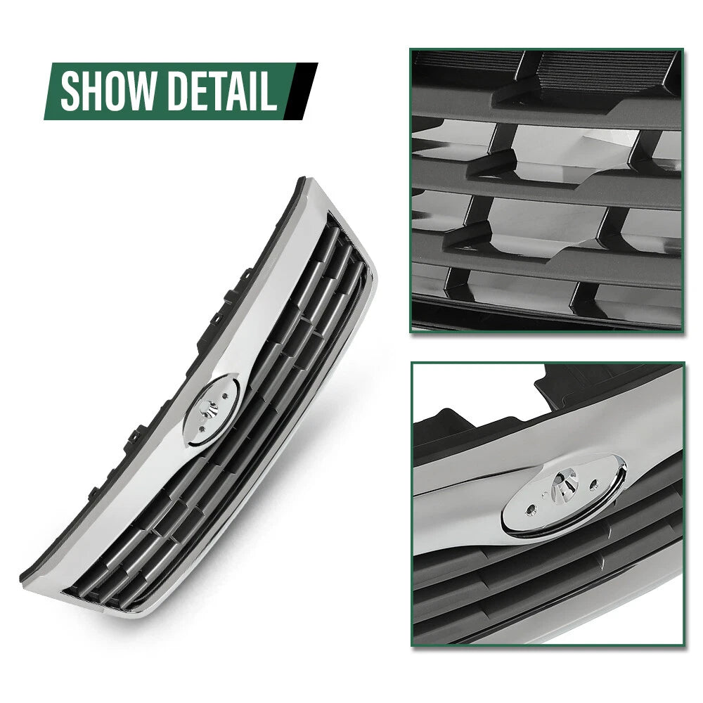 Front Upper Bumper Grille for Subaru Forester (2009–2010) Black Chrome