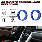 2PCS Blue AC Climate Control Knob Ring Cover for Honda Civic 2016-2021