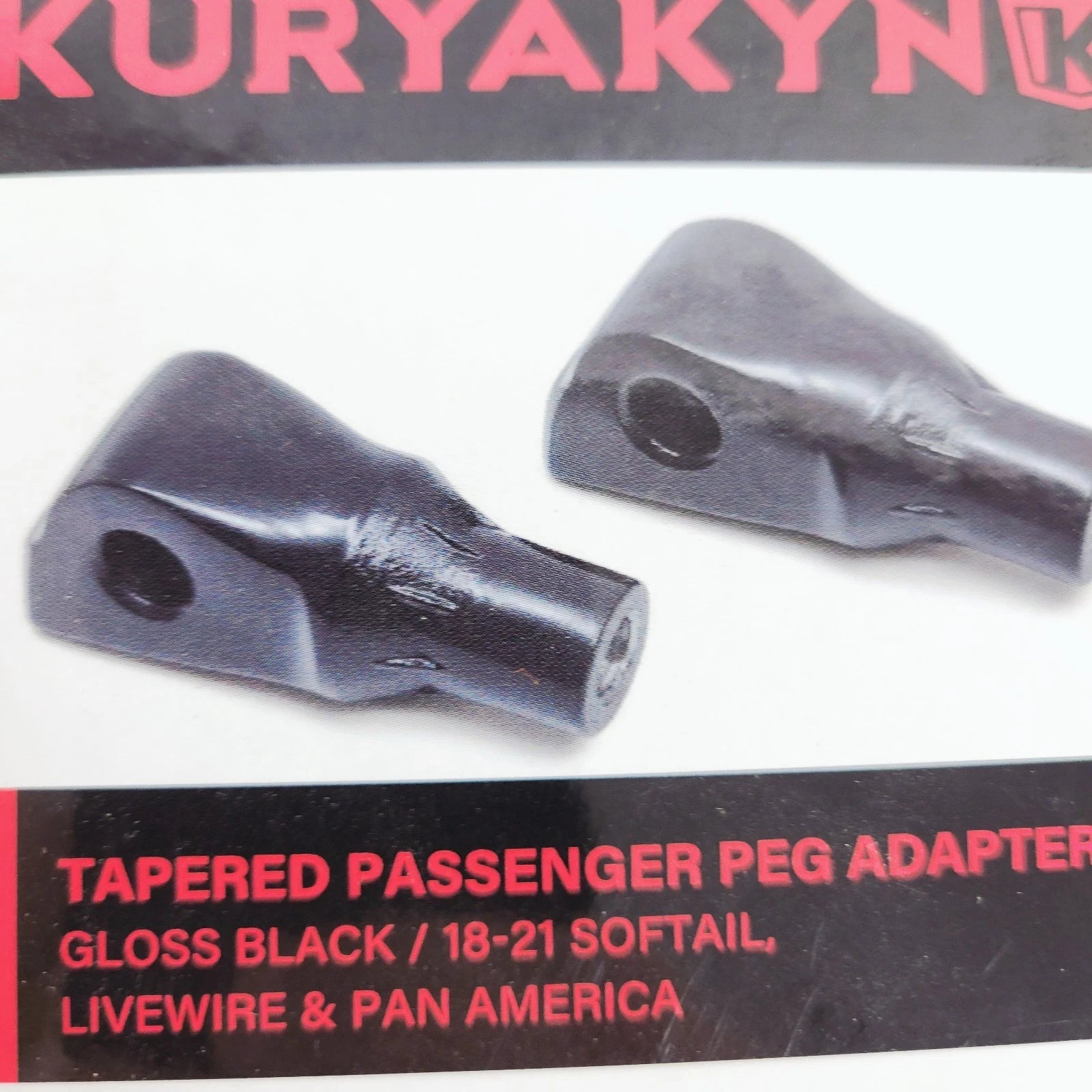 Kuryakyn 8926 Passenger Peg Adapter Taper Black for Harley Softail (2018–2023)