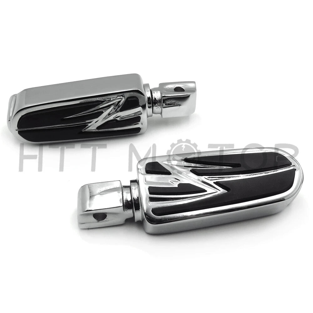Chrome Lightning Footpegs for Kawasaki Vulcan 1500 1600 1700 (1996–2010)