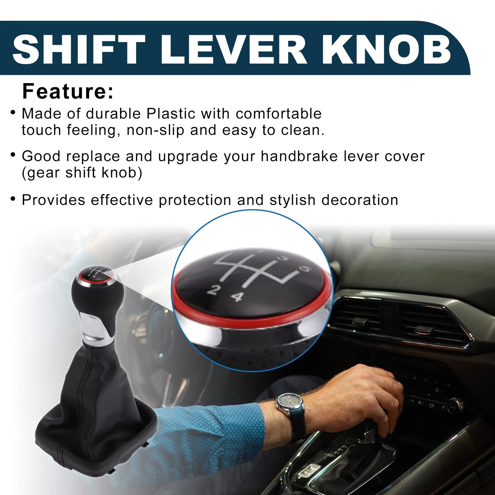 5 Speed Gear Shift Knob with Boot for Audi A3 S3 8P (2003–2013)