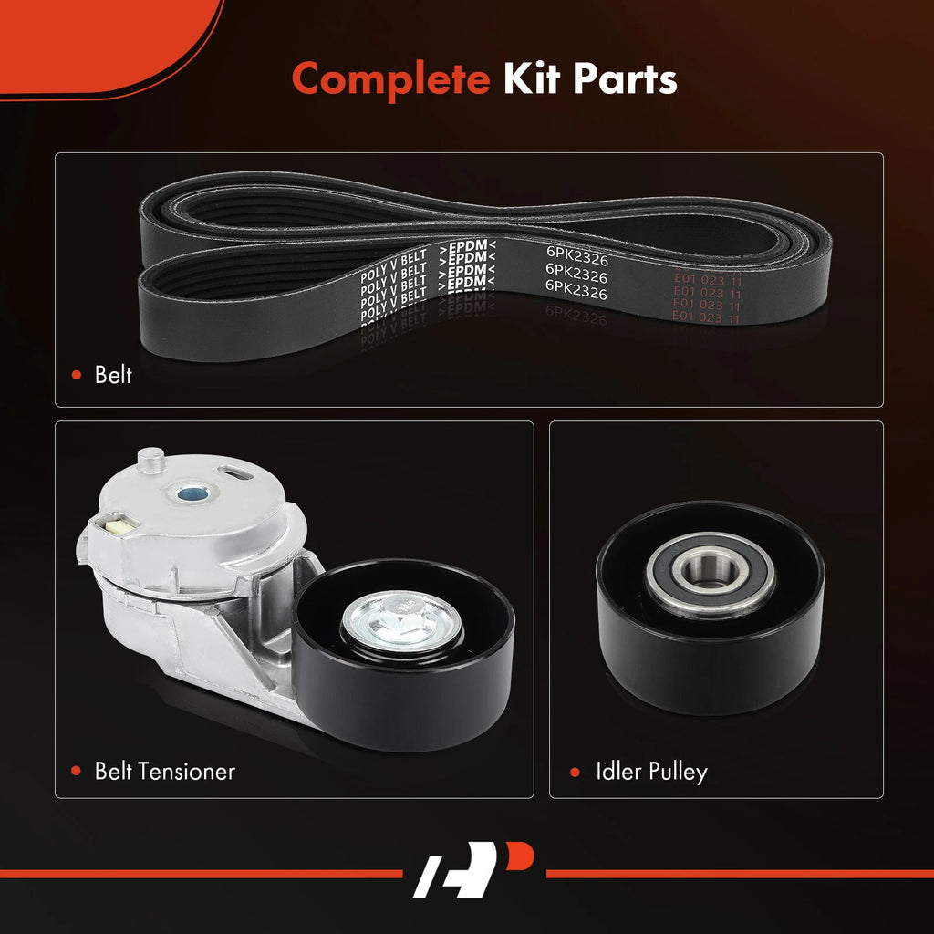 3X Serpentine Belt Drive Component Kit for Chevy Colorado (2004-2012)