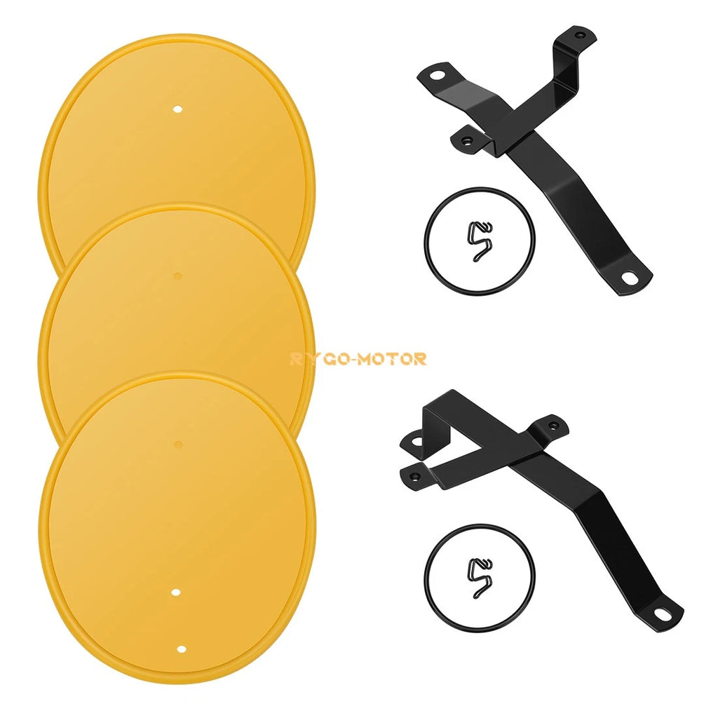 3 Yellow Number Plates with Brackets Kit for Honda Z50 Z50R (1979–1987)