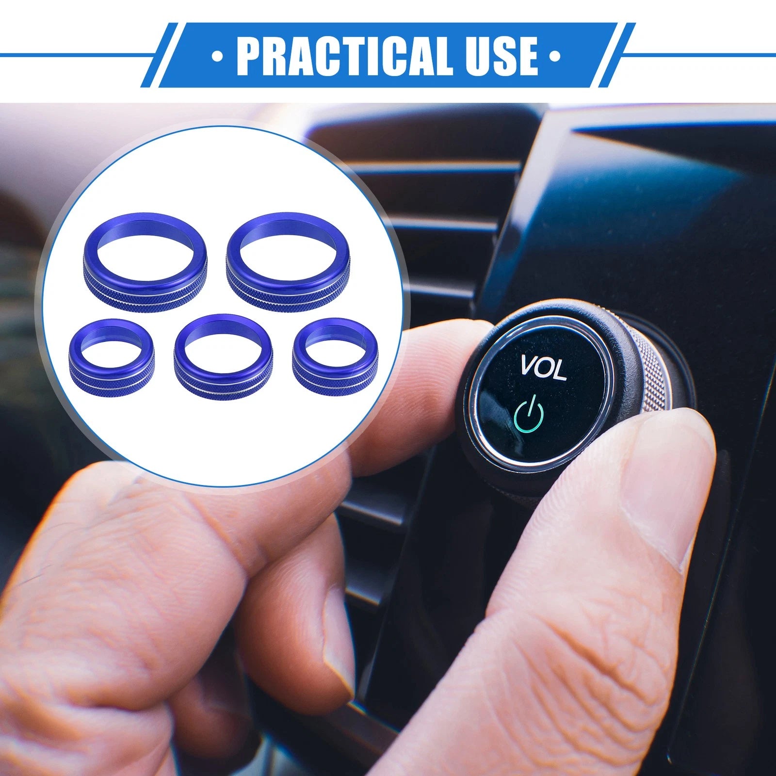 5pcs Center Console AC Audio Volume Switch Knob Cover for Ford Maverick (2022–2023)