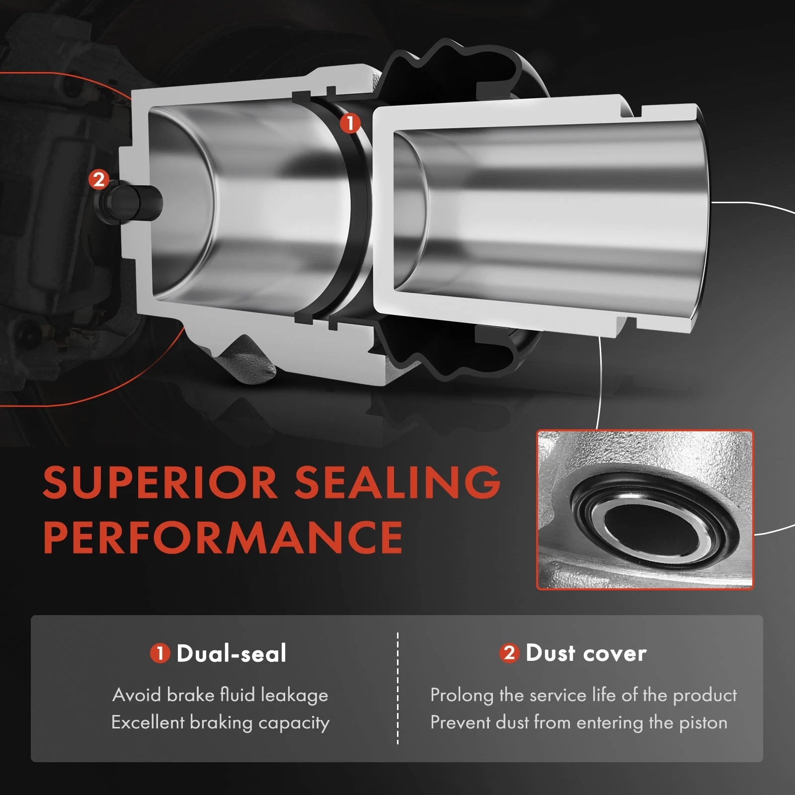 Front Driver Side Brake Caliper for Ford Transit-150 250 (2015-2023)