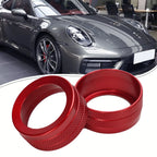 2X Alloy Radio Switch Knob Covers for Car (Universal Fit) Red