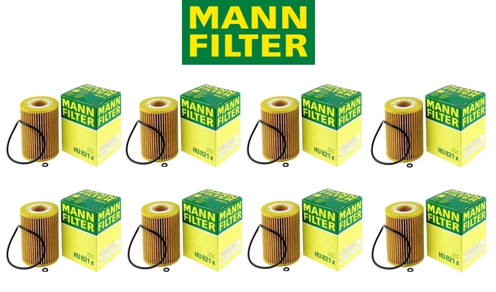 Set of 8 Engine Oil Filters HU821x for Mercedes W211 W164 X164 W251