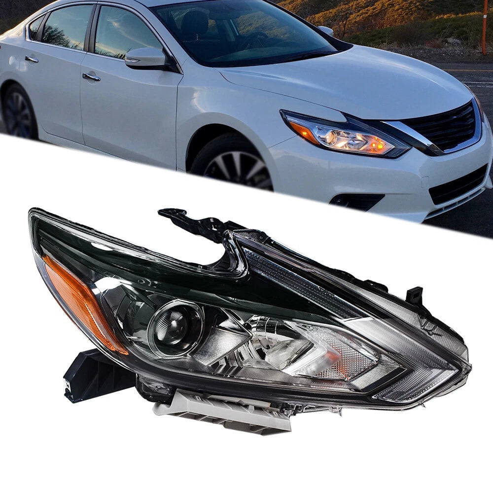Right Side Headlight for Nissan Altima (2016â2018) Halogen Black Housing