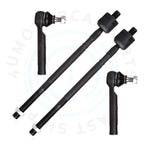 Set of 4 Front Inner & Outer Tie Rod Ends for Subaru Legacy/Outback (1998–2004)