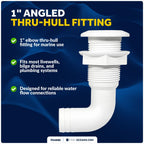 1" Angled Thru-Hull Fitting for Boat & Pontoon (FO4980)