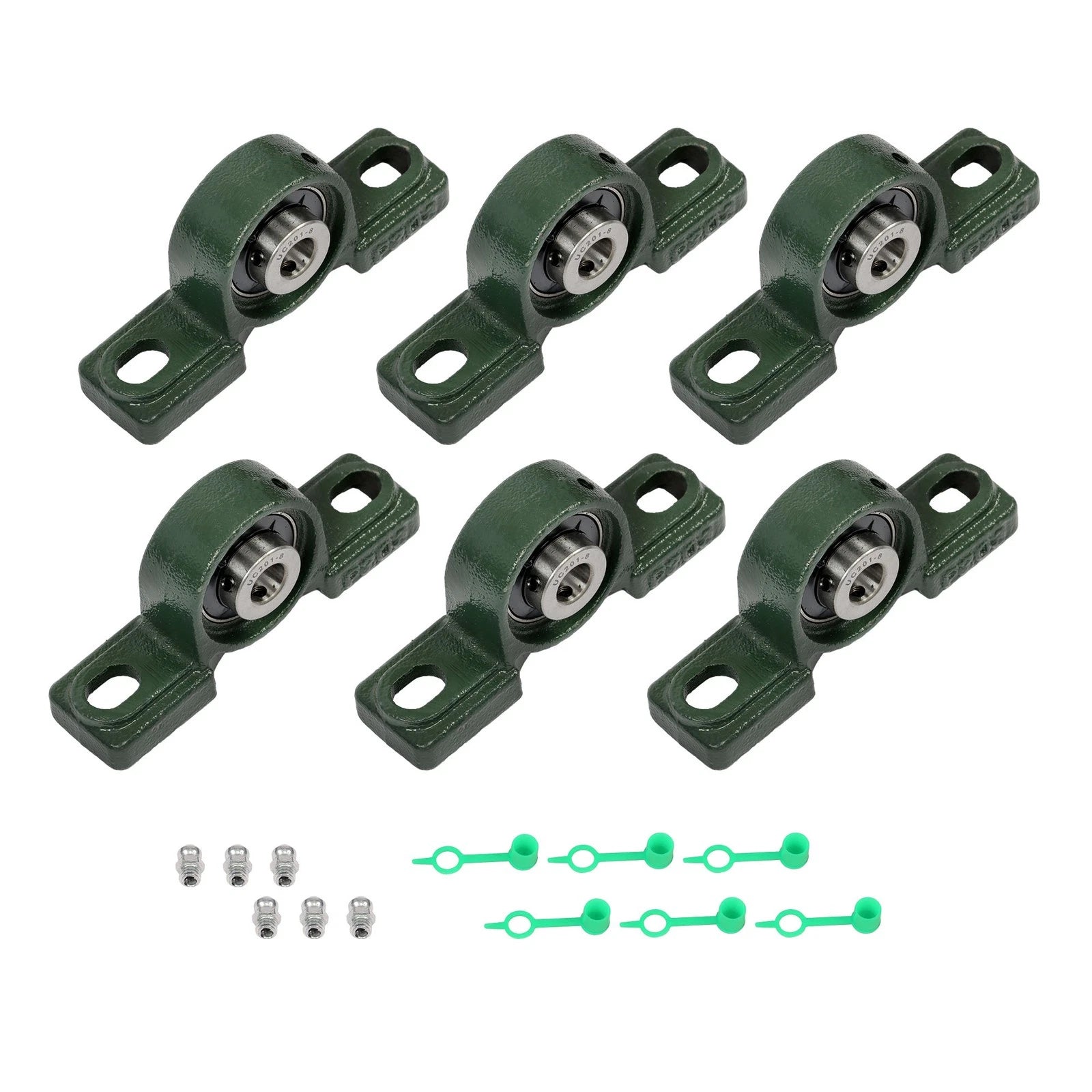 6PCS UCP201-8 Pillow Block Bearing for Various Applications (1/2" Bore)