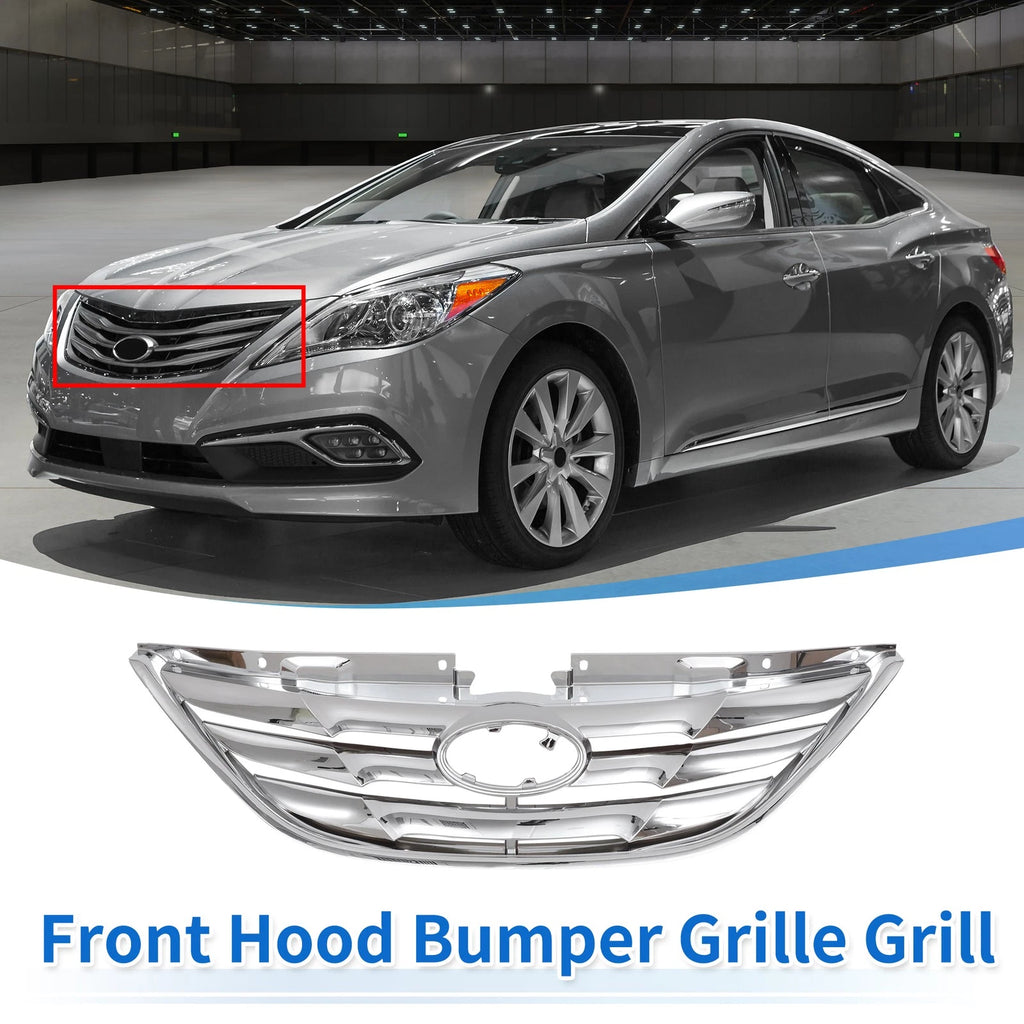 Front Hood Bumper Grille for Hyundai Sonata (2011) No.863503S100 Silver Tone