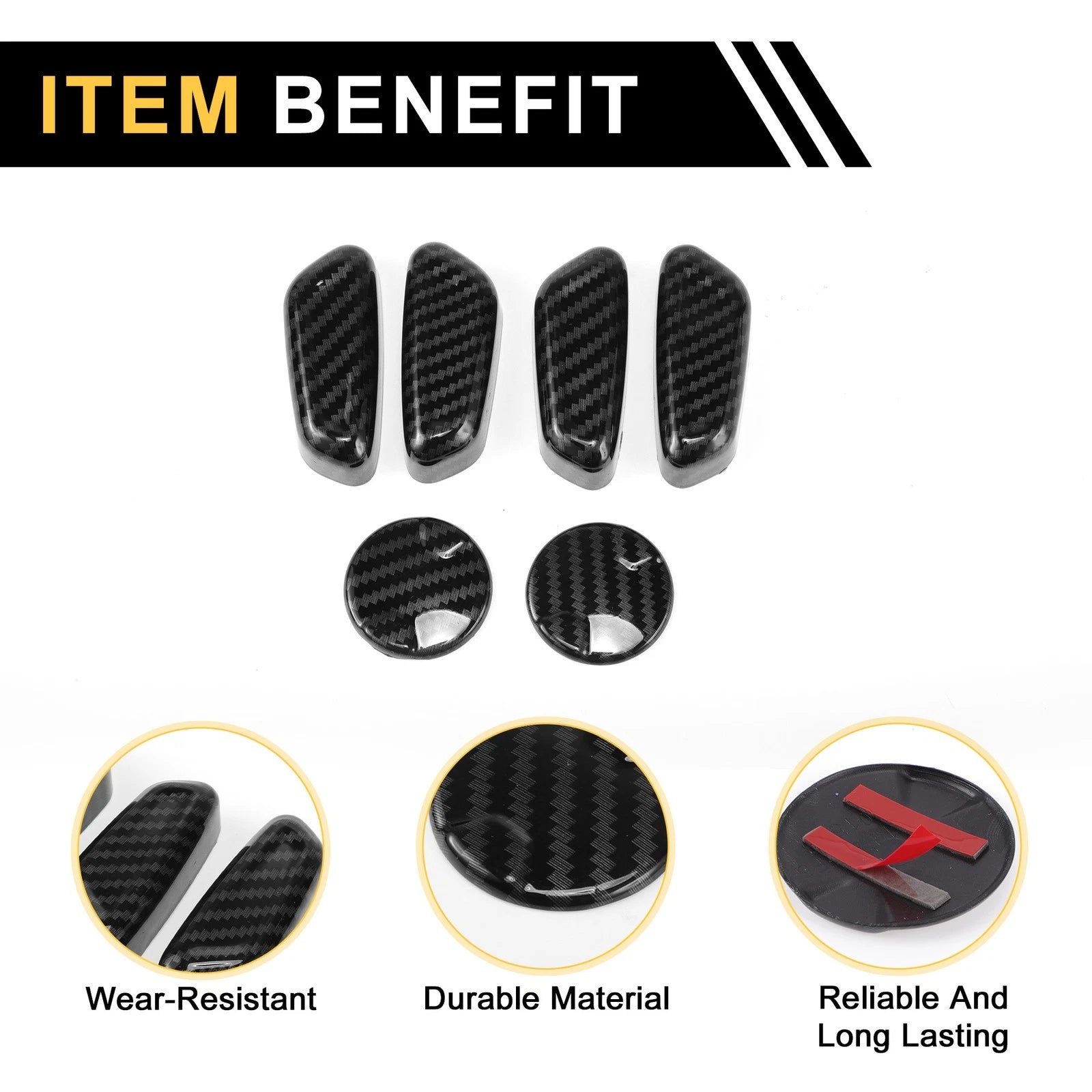 Set of 2 Carbon Fiber Seat Adjustment Knob Covers for Ford F-150 (2015–2024)